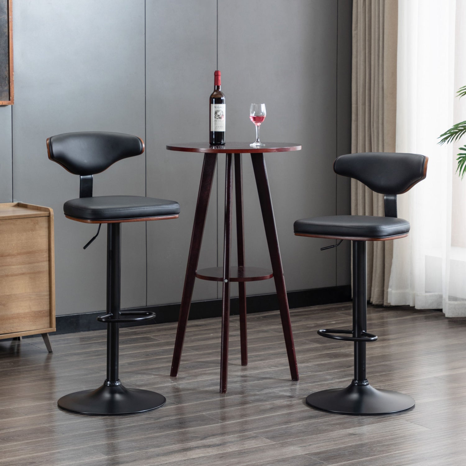 You will love these comfortable bar stools as you rest your feet and enjoy some wine with a friend.