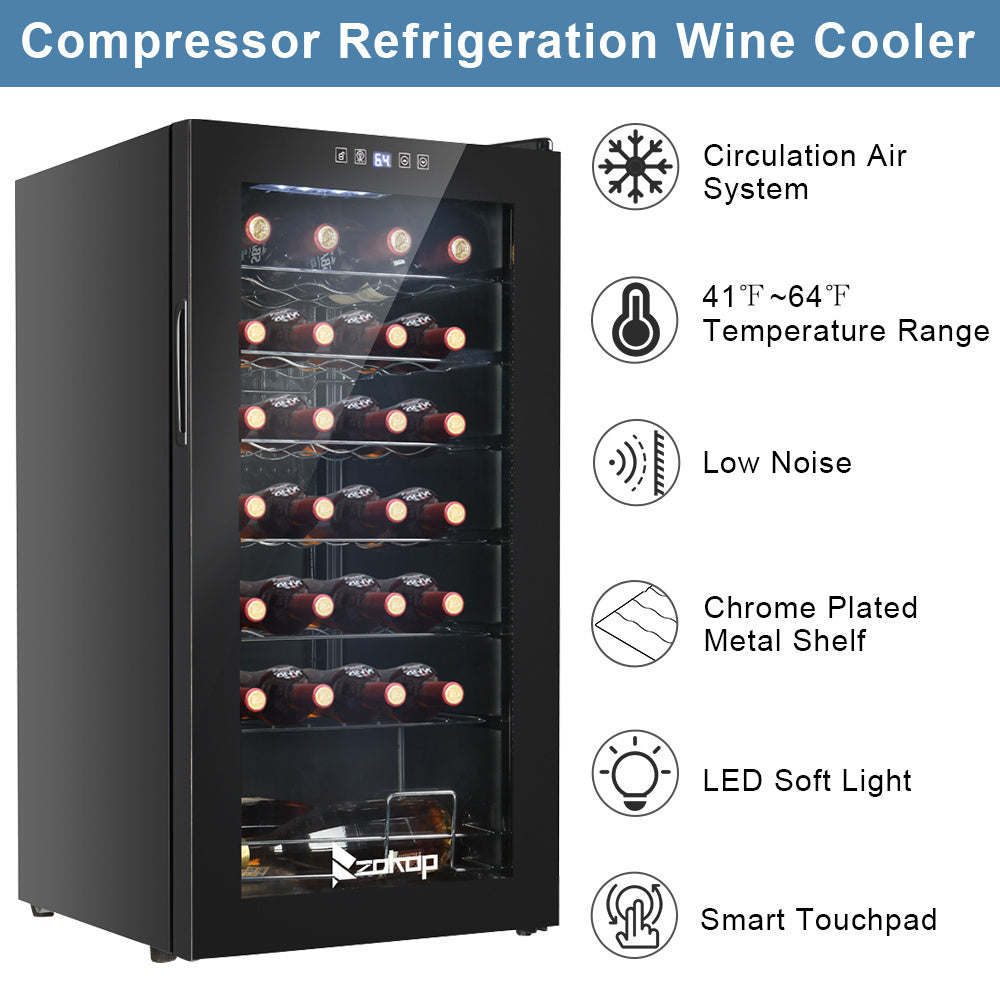 28 Bottle Mini Fridge Wine and Beverage Refrigerator