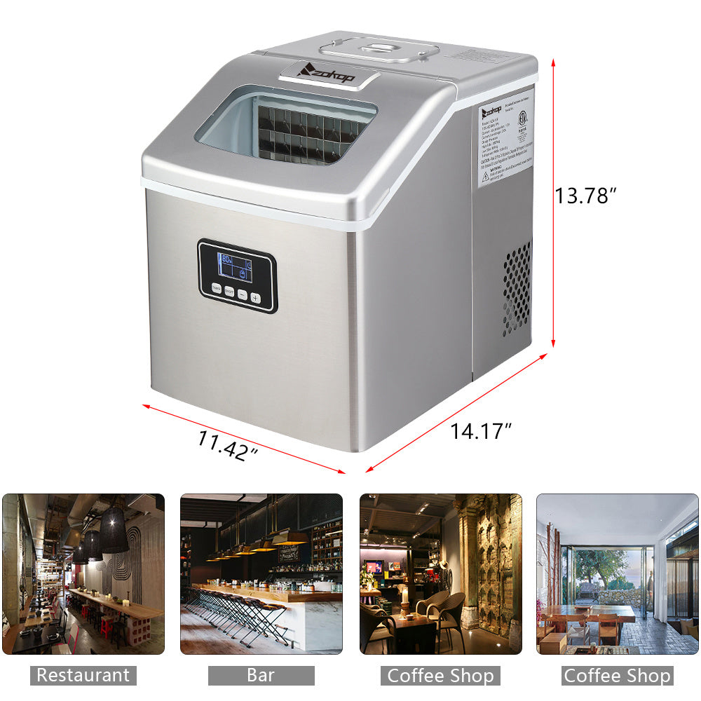 Ice Maker Stainless Steel HZB-18F/120W/40Lbs/115V/60Hz