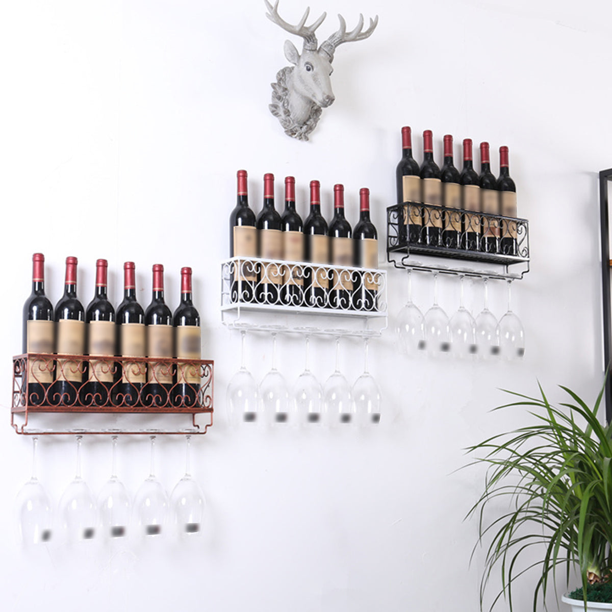 Wall Mount Liquor/Wine Rack for Home Kitchen or Bar