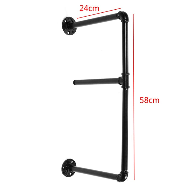 2 PCS 2 Tier Wall Shelf w/ Iron Pipe