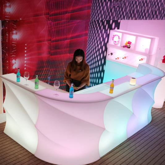 New LED light creative modern round wave bar with remote for colorful bar at night