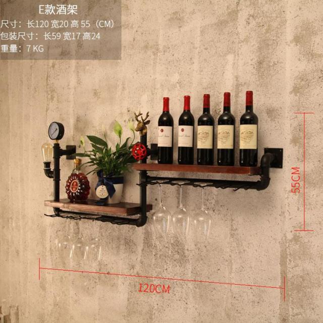 Iron Pipe and Solid Wood Wall Shelves on the wall for Home Bar