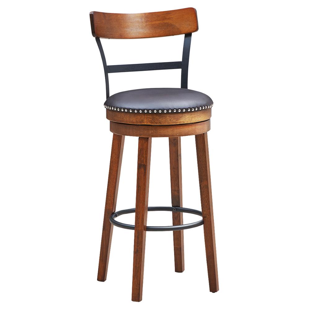 30.5" BarStool Swivel Pub Height Kitchen/Dining/Bar Chair with Rubber Wood Legs