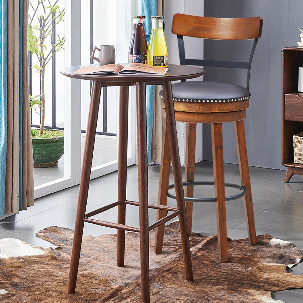 30.5" BarStool Swivel Pub Height Kitchen/Dining/Bar Chair with Rubber Wood Legs