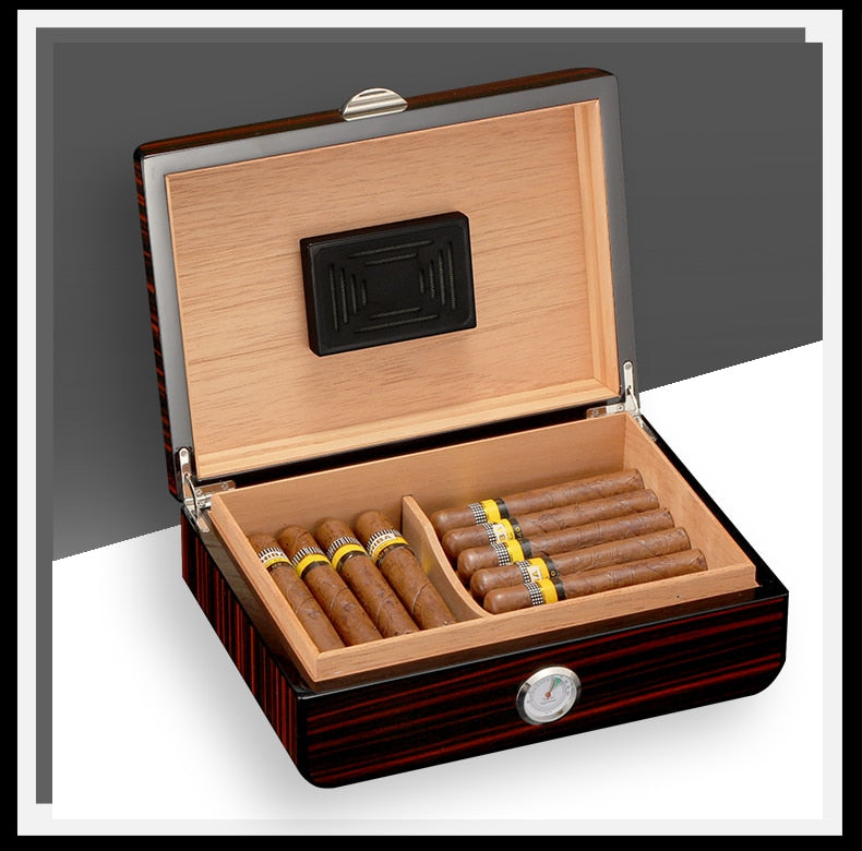 Cedar Wood Cigar Humidor W/ Hygrometer Humidifiers