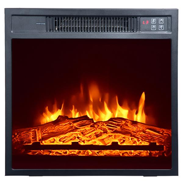 32 Inch Brown Wood Fireplace Cabinet 1400W With Remote Control