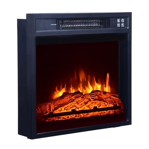 32 Inch Brown Wood Fireplace Cabinet 1400W With Remote Control