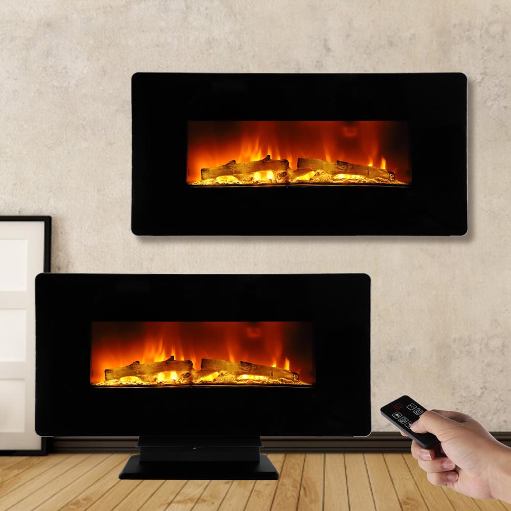 36 inch 1400W Wall Hanging  Electric Fireplace Colorful  Fake Wood   Heating Wire with Small Remote Control