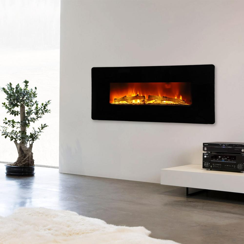 36 inch 1400W Wall Hanging  Electric Fireplace Colorful  Fake Wood   Heating Wire with Small Remote Control