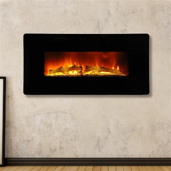 36 inch 1400W Wall Hanging  Electric Fireplace Colorful  Fake Wood   Heating Wire with Small Remote Control