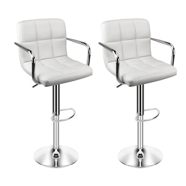 Set of 2 Modern Adjustable Swivel Bar Stools for Home Bar, Kitchen Counter or Dining area