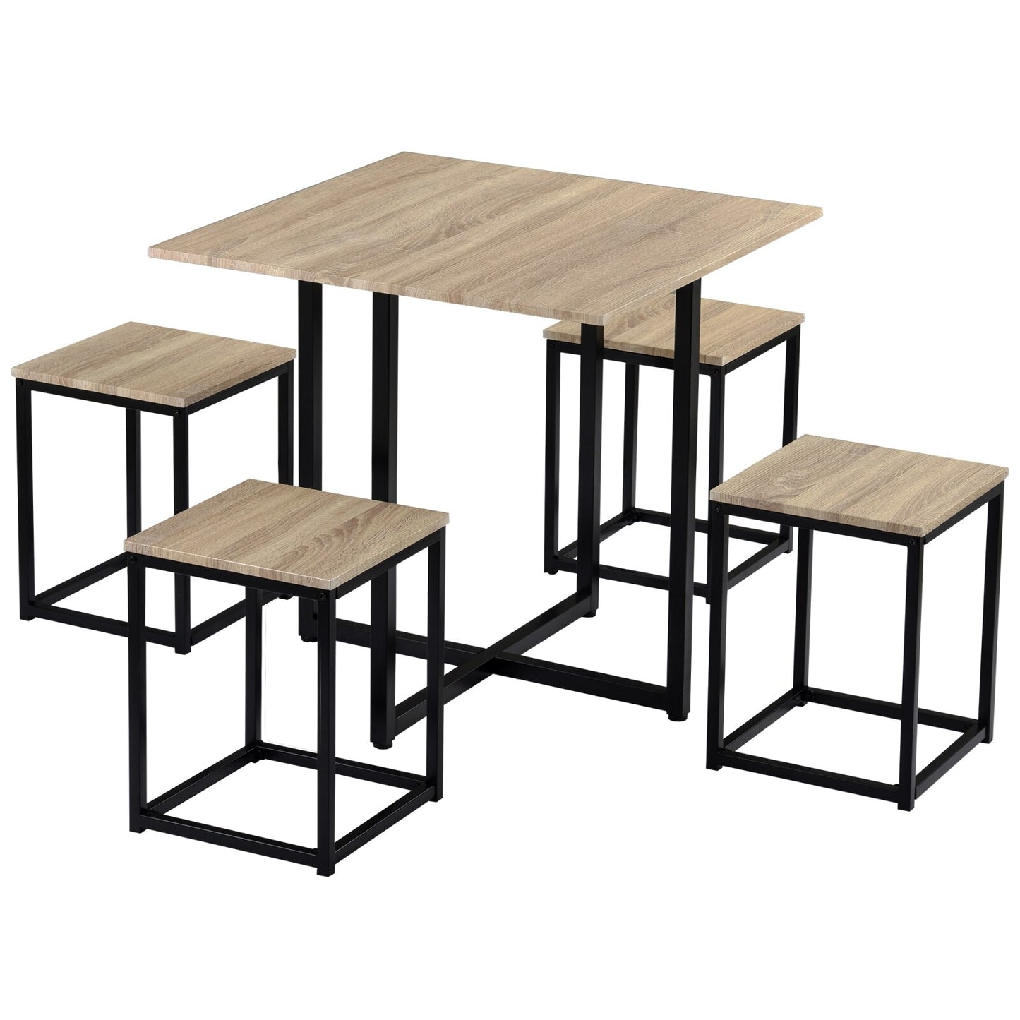 5 Piece Bar Table Set For 4 Bar Table With 4 Stools