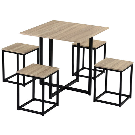 5 Piece Bar Table Set For 4 Bar Table With 4 Stools