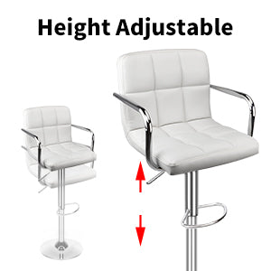 Set of 2 Modern Adjustable Swivel Bar Stools for Home Bar, Kitchen Counter or Dining area