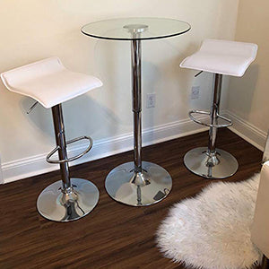 Set of 2 Modern Adjustable Swivel Bar Stools for Home Bar, Kitchen Counter or Dining area