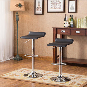 Set of 2 Modern Adjustable Swivel Bar Stools for Home Bar, Kitchen Counter or Dining area