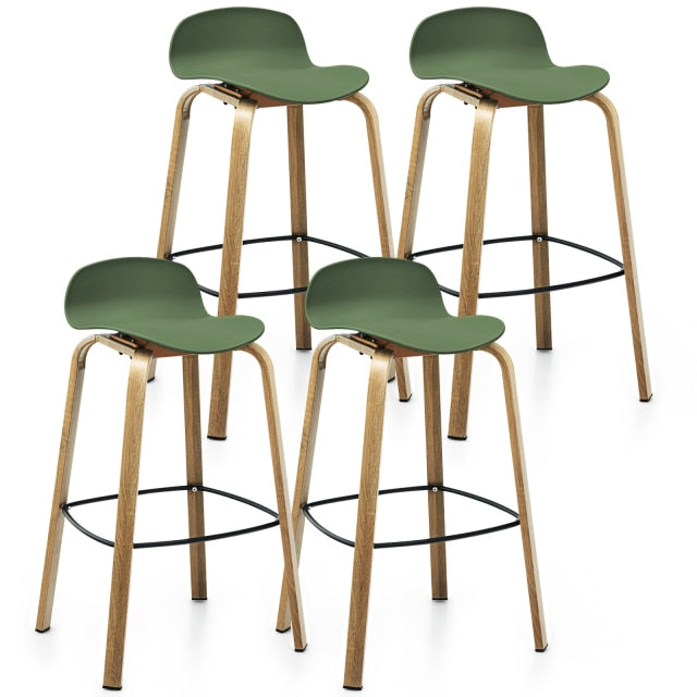 Costway Modern Set of 4 Barstools 30inch Pub Chairs w/Low Back&Metal Legs 2*HW67490