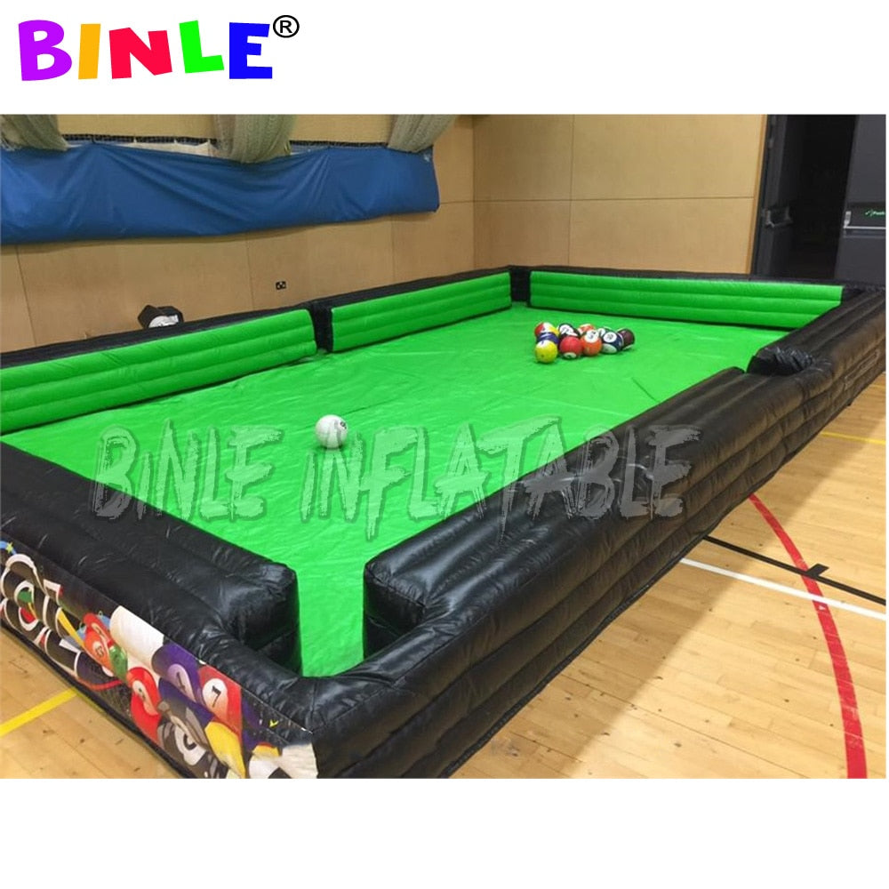 Outdoor competition game kick shoot inflatable football pool human billiards Inflatable soccer snooker pool table