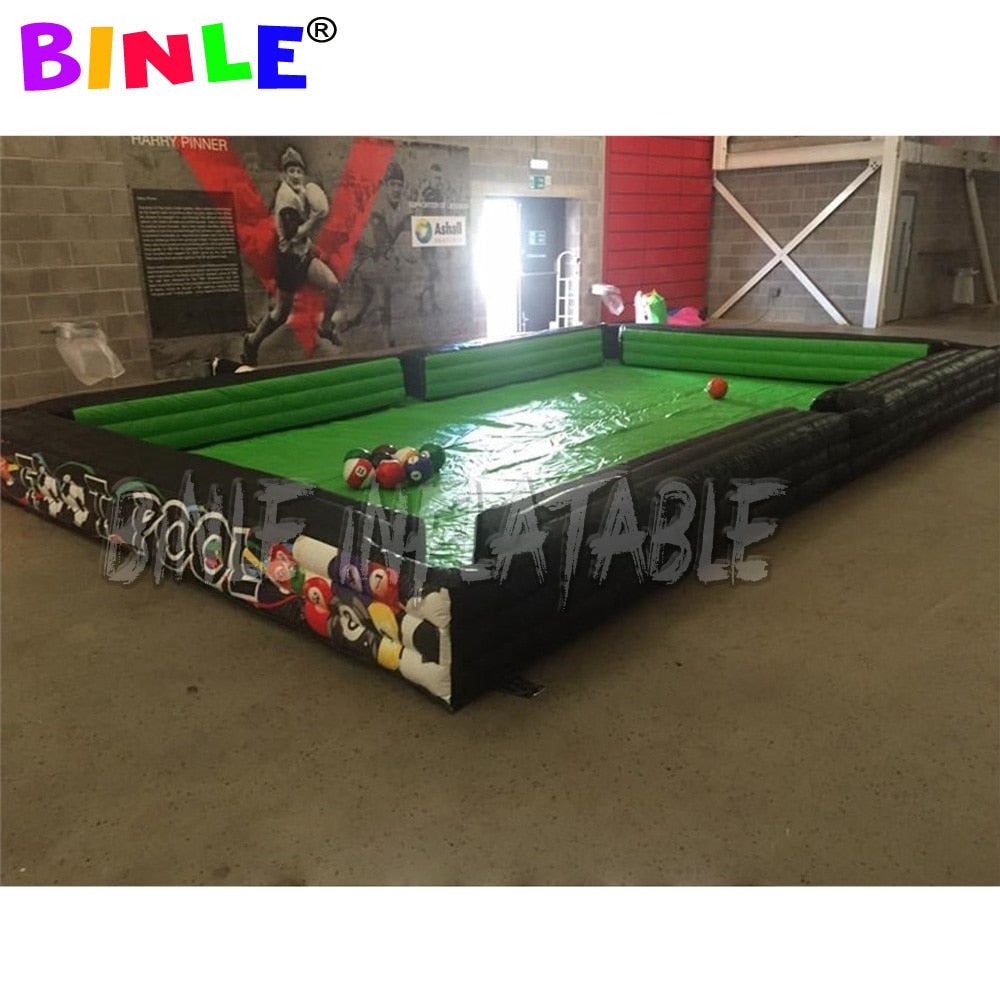 Outdoor competition game kick shoot inflatable football pool human billiards Inflatable soccer snooker pool table