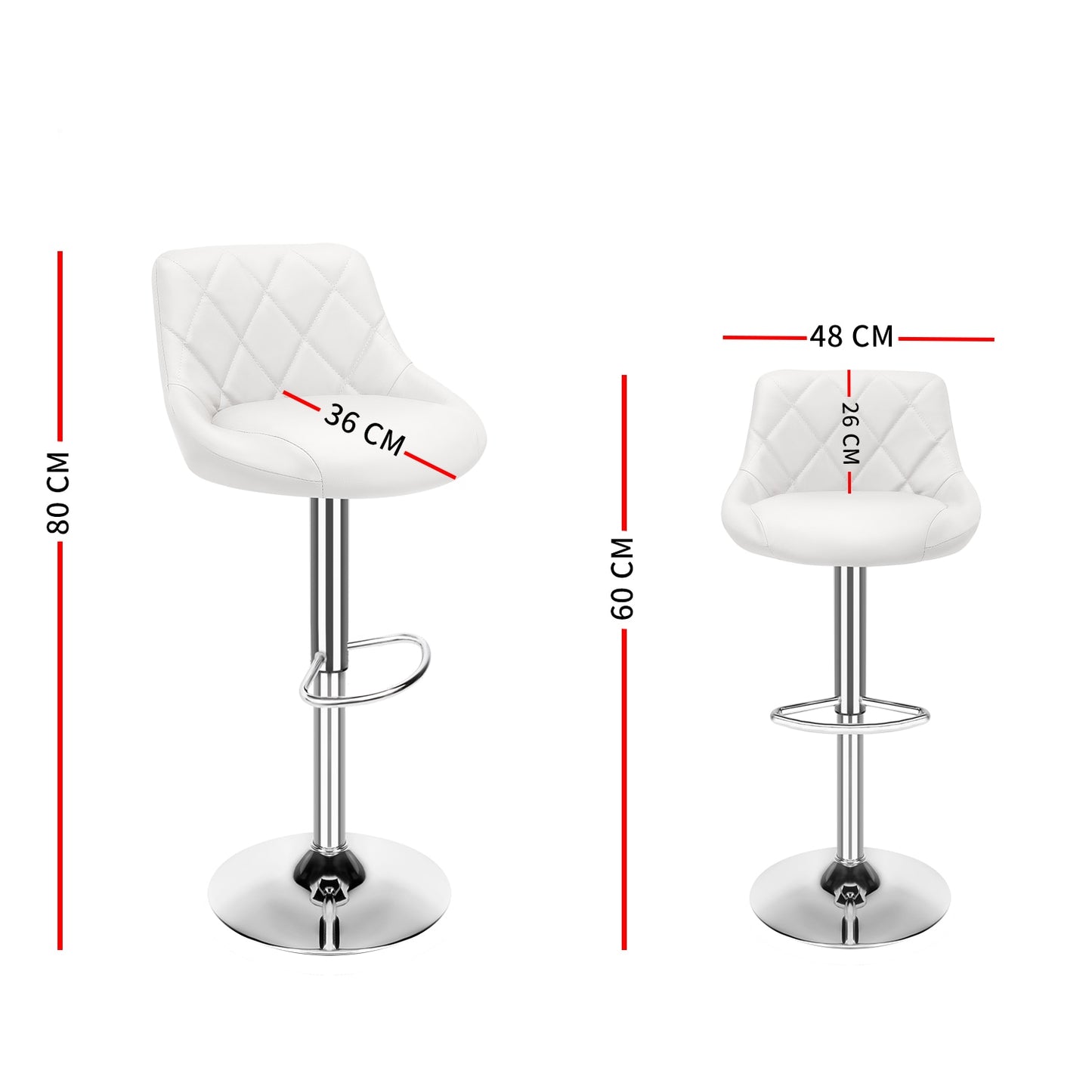 Set of 2 Modern Adjustable Swivel Bar Stools for Home Bar, Kitchen Counter or Dining area