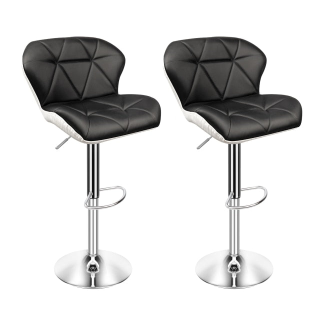 Set of 2 Modern Adjustable Swivel Bar Stools for Home Bar, Kitchen Counter or Dining area