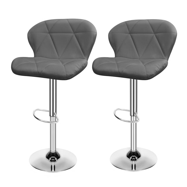 Set of 2 Modern Adjustable Swivel Bar Stools for Home Bar, Kitchen Counter or Dining area