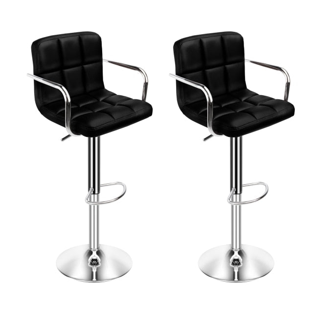 Set of 2 Modern Adjustable Swivel Bar Stools for Home Bar, Kitchen Counter or Dining area