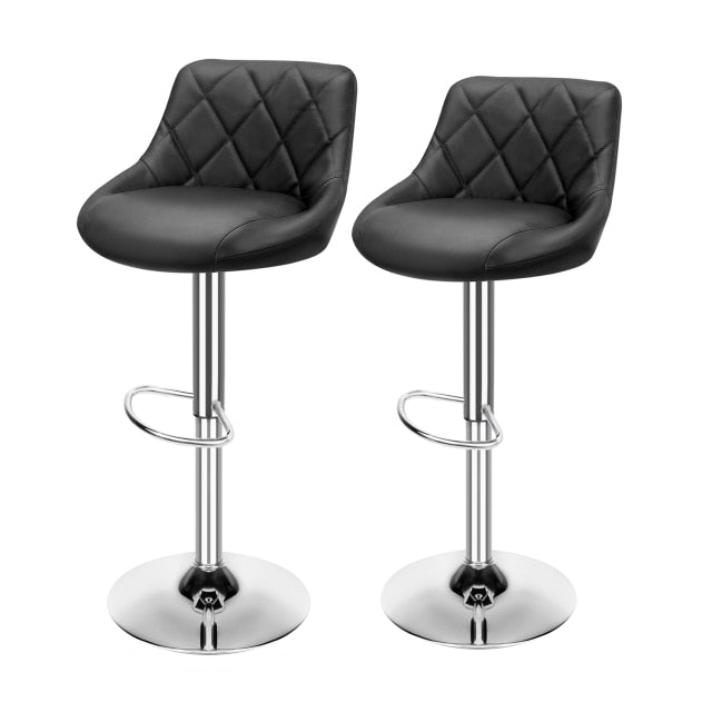 Set of 2 Modern Adjustable Swivel Bar Stools for Home Bar, Kitchen Counter or Dining area