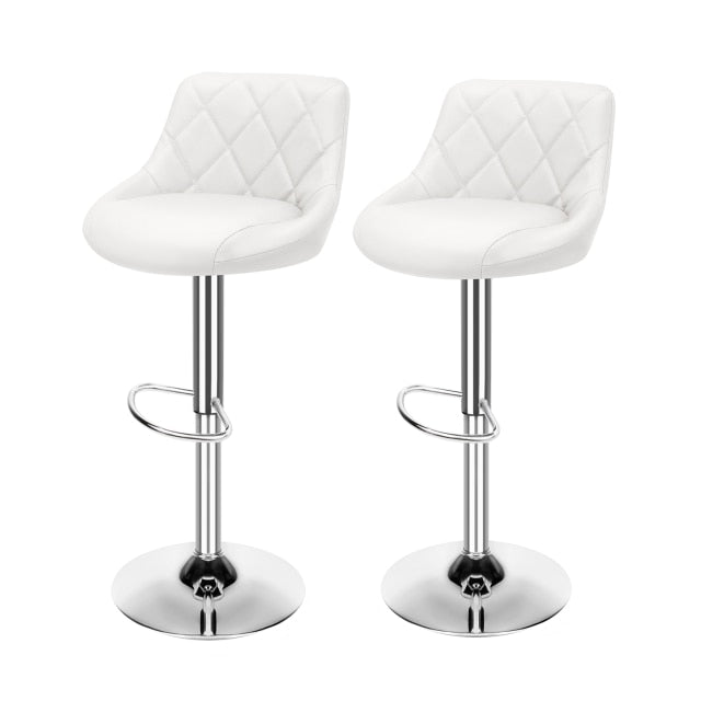 Set of 2 Modern Adjustable Swivel Bar Stools for Home Bar, Kitchen Counter or Dining area