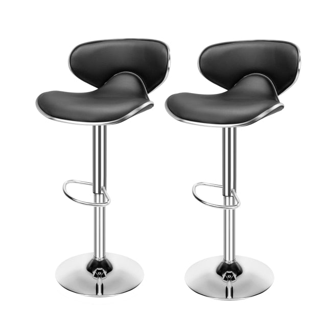 Set of 2 Modern Adjustable Swivel Bar Stools for Home Bar, Kitchen Counter or Dining area