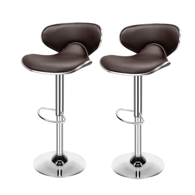 Set of 2 Modern Adjustable Swivel Bar Stools for Home Bar, Kitchen Counter or Dining area