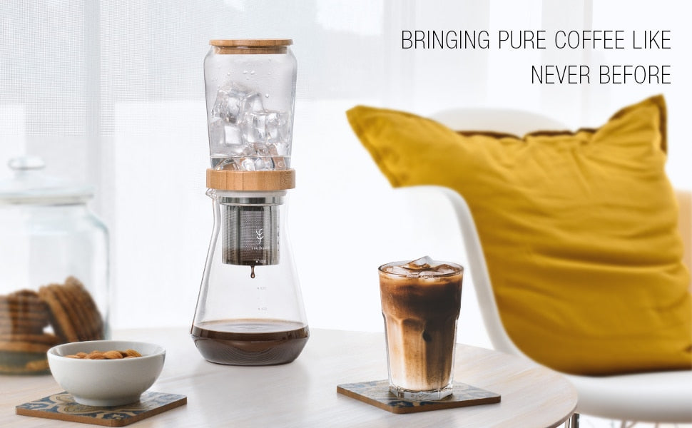 800ml Ice Drip Coffee Maker made with glass and uses a filter Filter