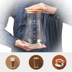 800ml Ice Drip Coffee Maker made with glass and uses a filter Filter