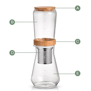 800ml Ice Drip Coffee Maker made with glass and uses a filter Filter