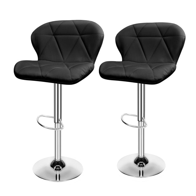 Set of 2 Modern Adjustable Swivel Bar Stools for Home Bar, Kitchen Counter or Dining area