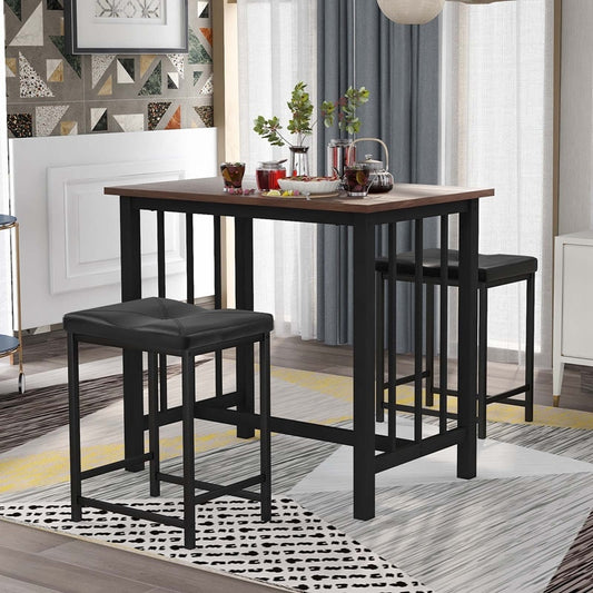 3-Piece Faux Marble Bar Table Set