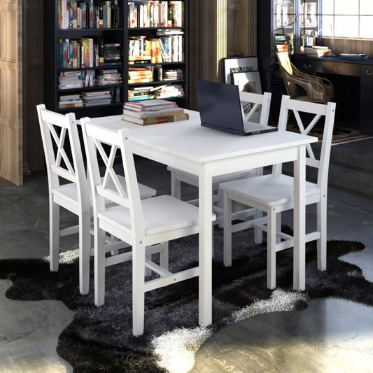 Kitchen Table and Chairs Set White for Bar