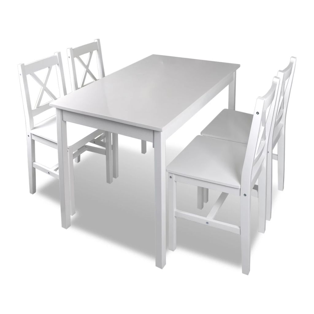 Kitchen Table and Chairs Set White for Bar