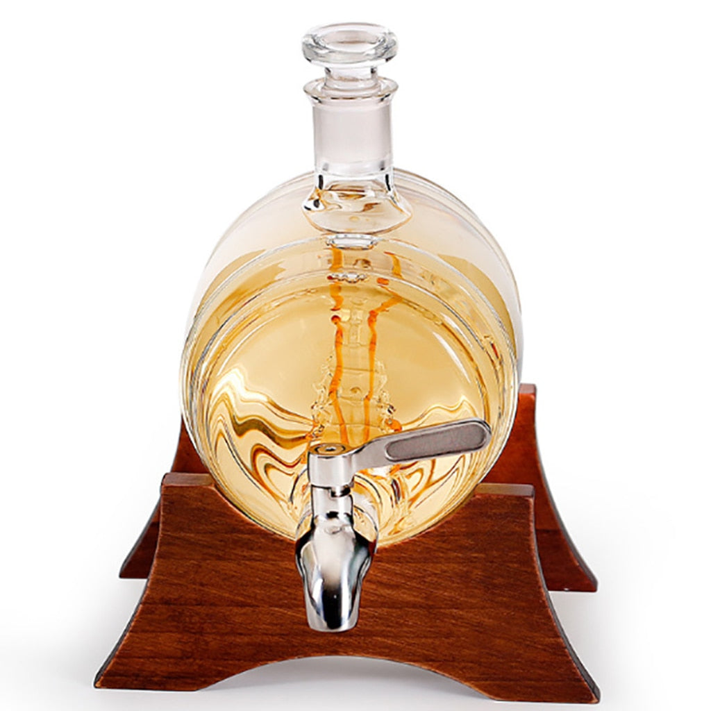 Barrel Decanter with Ship holds 1000ml Liquor of your choice