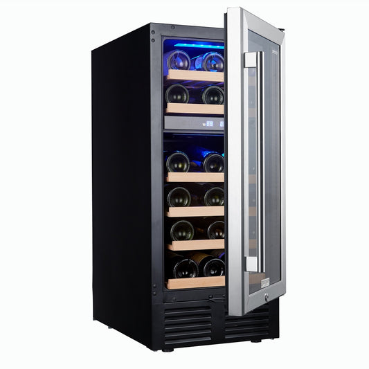 Wine Refrigerator 28 Bottles Capacity Dual Zone Beverages Beer, White & Red Wine Fridge