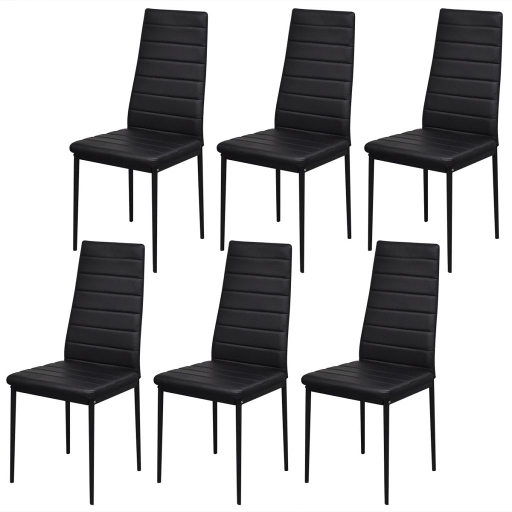 Table and Chairs set 6 Black