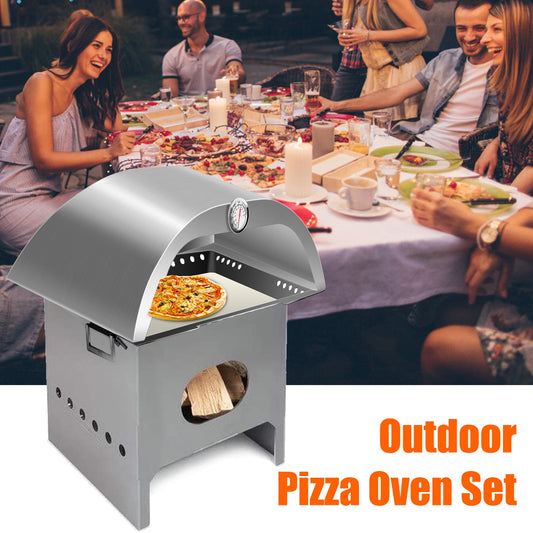 12 Inch Pizza Oven Charcoal Gas Pizza Oven Set Outdoor Portable Kitchen Baking BBQ Grill With Pizza Tool Wood-Fired Pizza Stove