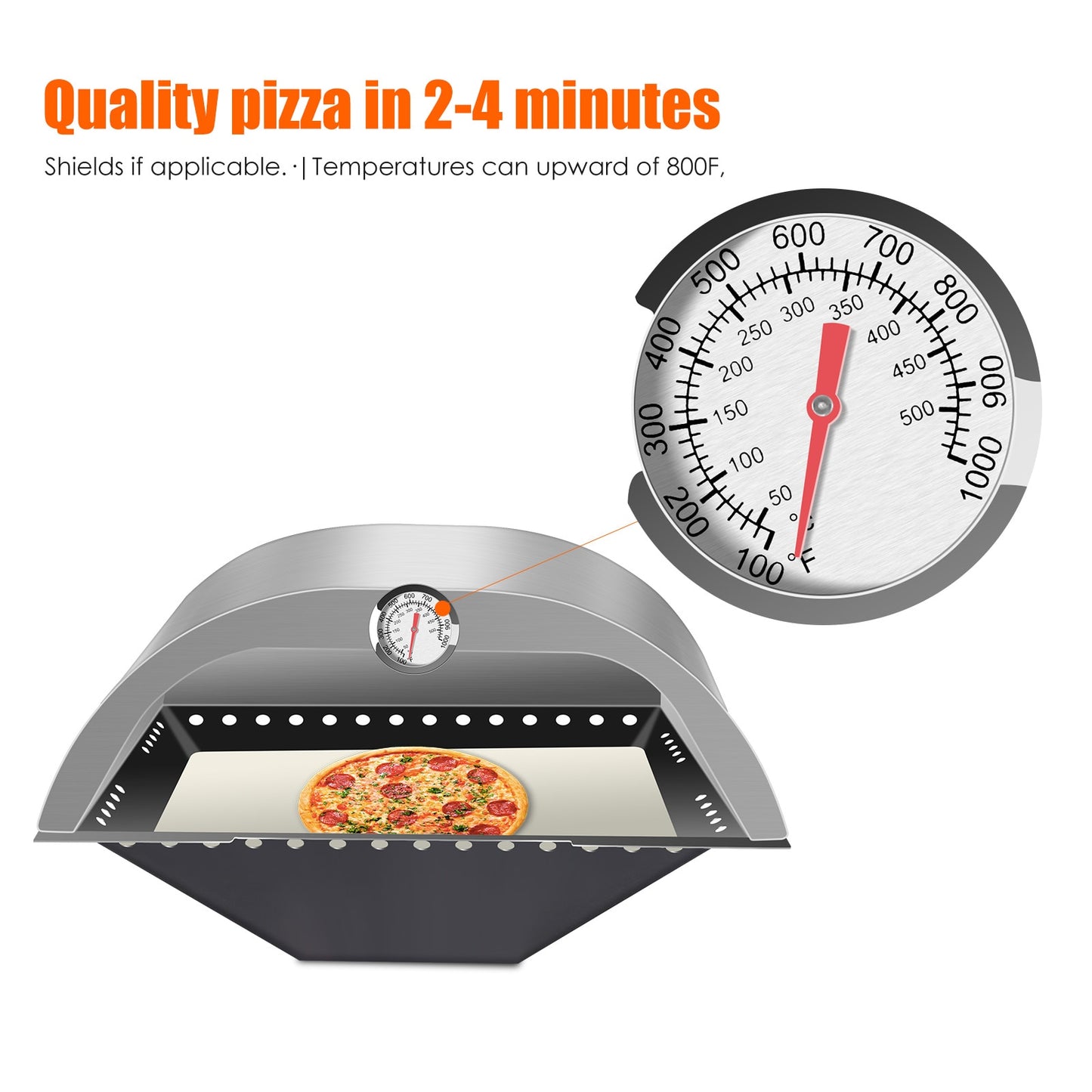 12 Inch Pizza Oven Charcoal Gas Pizza Oven Set Outdoor Portable Kitchen Baking BBQ Grill With Pizza Tool Wood-Fired Pizza Stove