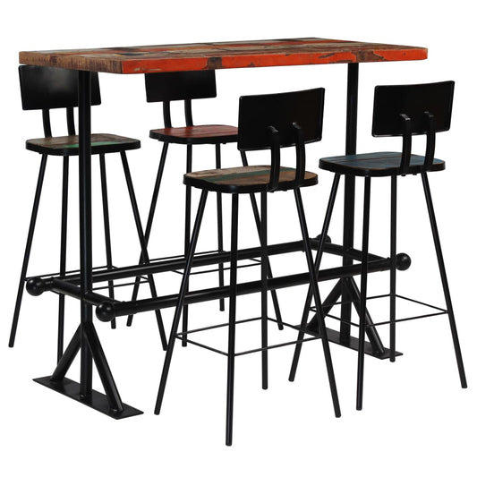 Bar/High top Reclaimed Wood set with 4 chairs