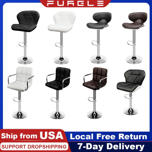 These adjustable swivel bar stools will go perfect in your home bar, dining area, kitchen island, or coffee bar. Your friends are sure to be impressed and feel comfortable while hanging out having a beverage with you.