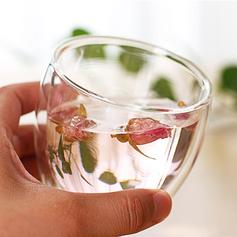 1 Pc. Double Layer Heat-resistant Glass Cup for Tea/ Whiskey/ Wine/Bourbon