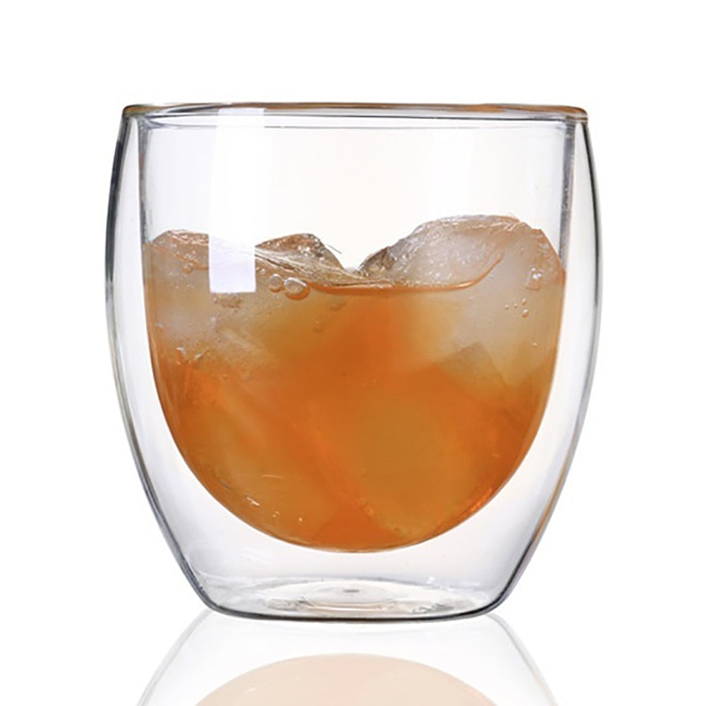 1 Pc. Double Layer Heat-resistant Glass Cup for Tea/ Whiskey/ Wine/Bourbon