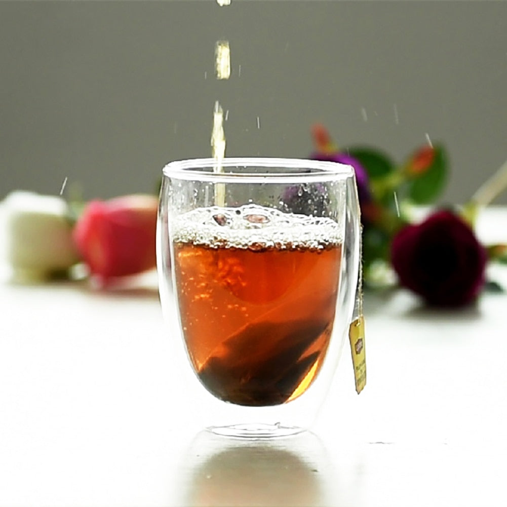 1 Pc. Double Layer Heat-resistant Glass Cup for Tea/ Whiskey/ Wine/Bourbon