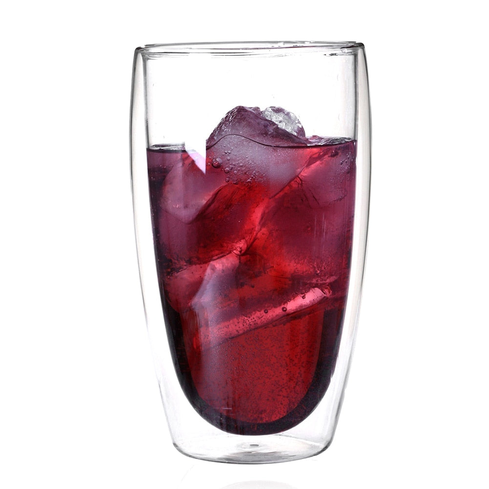 1 Pc. Double Layer Heat-resistant Glass Cup for Tea/ Whiskey/ Wine/Bourbon